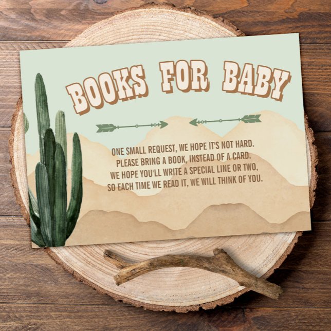 Boho Desert Cactus Wild West Cowboy Books for Baby Enclosure Card (Creator Uploaded)