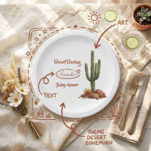 Boho Desert Darling Southwest Baby Shower  Paper Plate