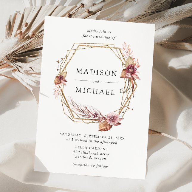 Boho Desert Floral Wedding Invitation (Creator Uploaded)