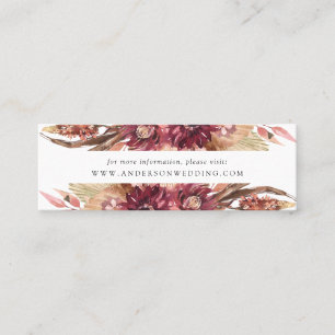 Boho Desert Floral Wedding Website Cards