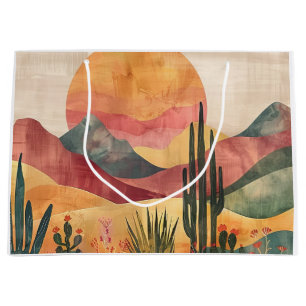 Boho Desert Landscape - Southwestern Nature Large Gift Bag