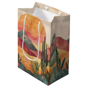 Boho Desert Landscape - Southwestern Nature Medium Gift Bag