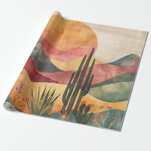 Boho Desert Landscape - Southwestern Nature Wrapping Paper