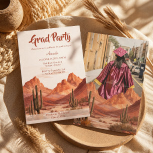 Boho Desert Mountain Southwest Graduation Invitation