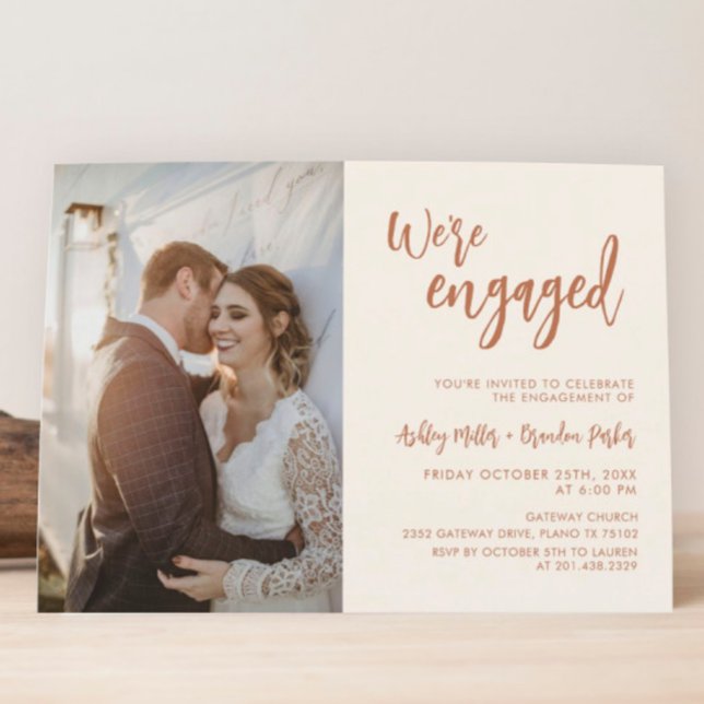 Boho Desert Photo Engagement Party Invitation (Creator Uploaded)