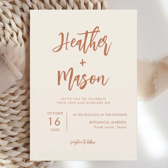 Boho Desert Rust Wedding Invitations (Creator Uploaded)