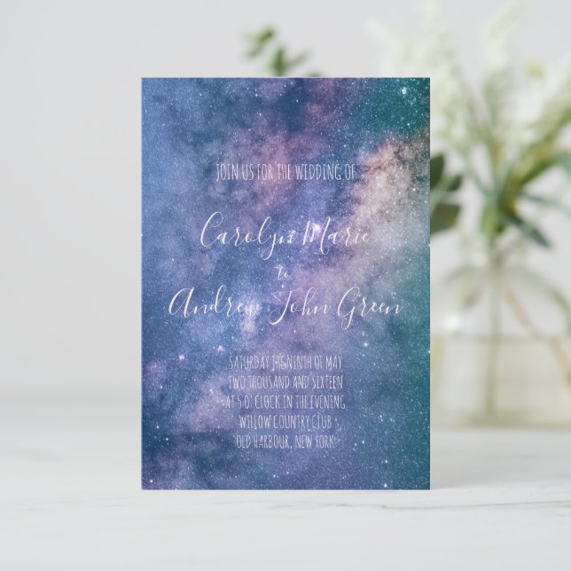 Boho desert sky celestial modern rustic bohemian invitation (Standing Front)