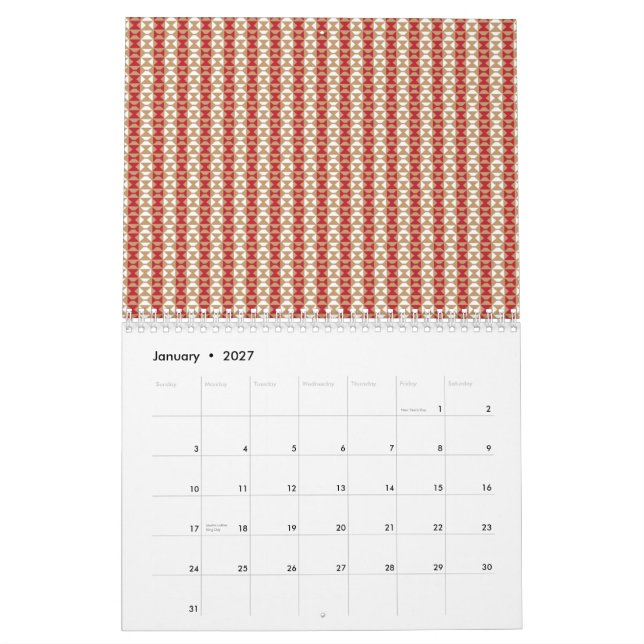 Boho Desert Stripe Pattern Design Calendar (Jan 2027)