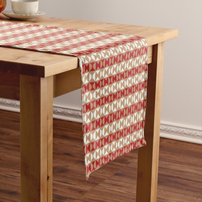 Boho Desert Stripe Pattern Design Short Table Runner (In Situ)