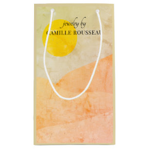 Boho Desert Sunrise Mountains Abstract  Small Gift Bag