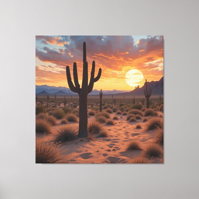 Boho Desert Sunset Canvas Print (Front)