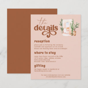 Boho Desert Terra Cotta Wedding Guest Details Enclosure Card