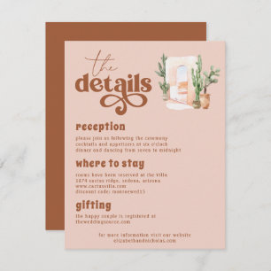Boho Desert   Terra Cotta Wedding Guest Details Enclosure Card