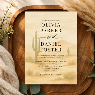 Boho Desert Watercolor Destination Wedding Invitation