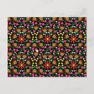 Boho Design Bold Colour Floral Postcard