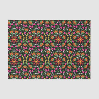Boho Design Bold Colour Floral Tissue Paper