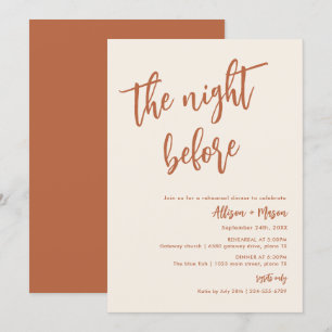 Boho Dessert The Night Before Rehearsal Dinner Invitation