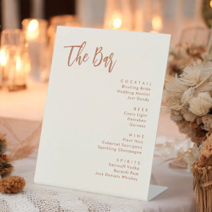 Boho Dessert Wedding Drinks Menu Table Sign