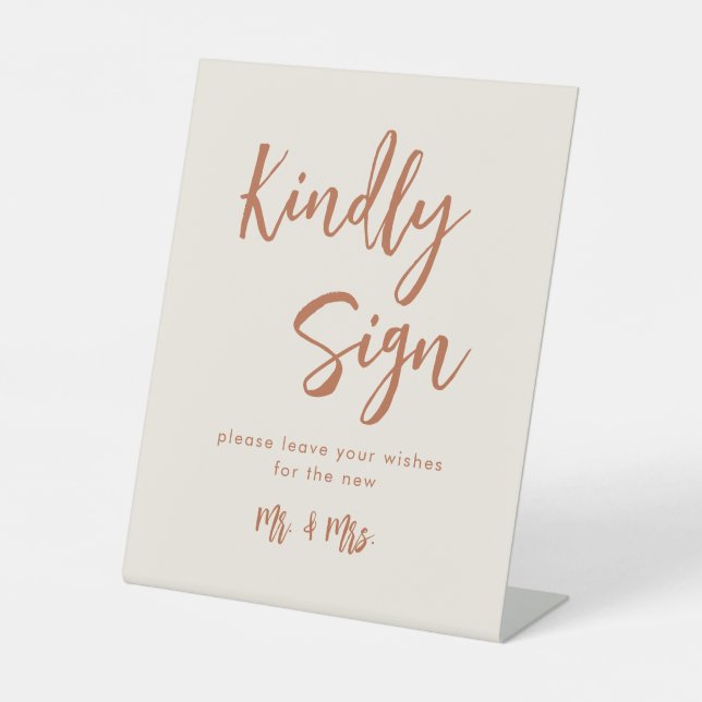 Boho Dessert Wedding Guest Book Sign (Front)