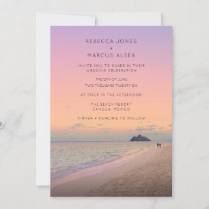 Boho Destination Beach Photo Wedding  Invitation