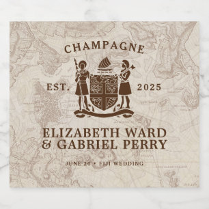Boho Destination Wedding Fiji Sparkling Wine Label