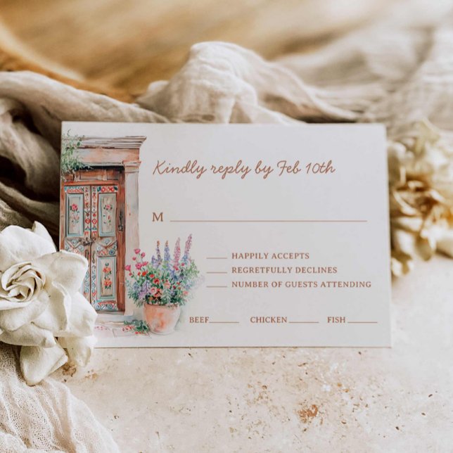 Boho Destination Wedding RSVP Card (Rustic Destination Wedding RSVP Card)