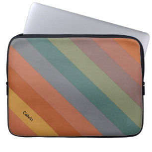 Boho Diagonal Stripes Laptop Sleeve