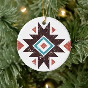 Boho Diamond Emblem Ceramic Tree Decoration