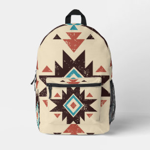 Boho Diamond Emblem Printed Backpack