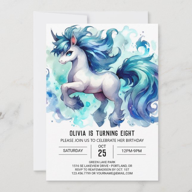 Boho Digital Horse Birthday Invitation (Front)