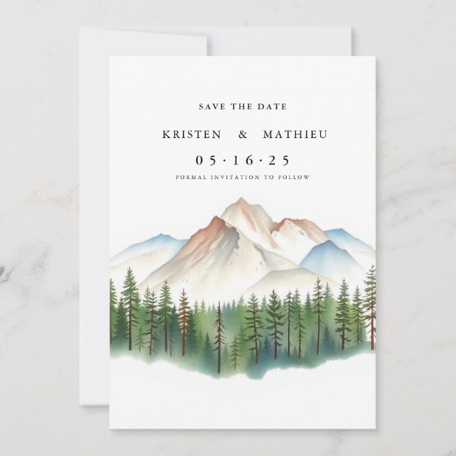 Boho Digital Mountain Save The Date (Front)