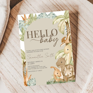 Boho Dinosaur Baby Shower Invitation