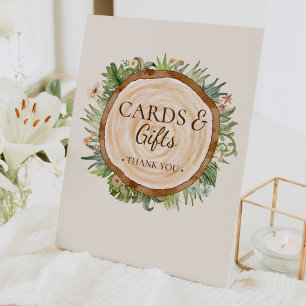 Boho Dinosaur Beige Baby Shower Cards and Gifts  Pedestal Sign