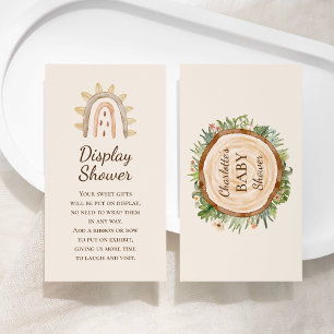 Boho Dinosaur Beige Baby Shower Display Shower Enclosure Card