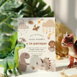 Boho Dinosaur Party Animals Kids Birthday Invitation<br><div class="desc">Our "Boho Dinosaurs" collection for your nature theme kids birthday party with very cute neutral colour boho dinosaurl illustrations paired with nice typography. Check our store for more items from this collection.</div>