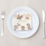 Boho Dinosaur Party Animals Kids Birthday Napkins<br><div class="desc">Our "Boho Dinosaur" collection for your nature theme kids birthday party with very cute party dinosaur illustrations paired with nice typography. Check our store for more items from this collection.</div>