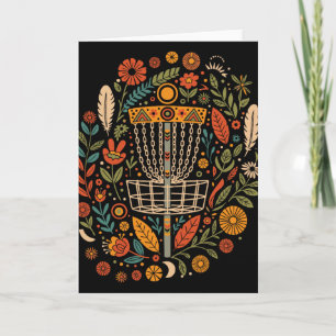 Boho Disc Golf Sket Floral Nature Scene  Card