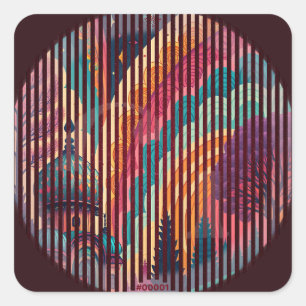 Boho Dome Striped Stickers #00001 – Customisable
