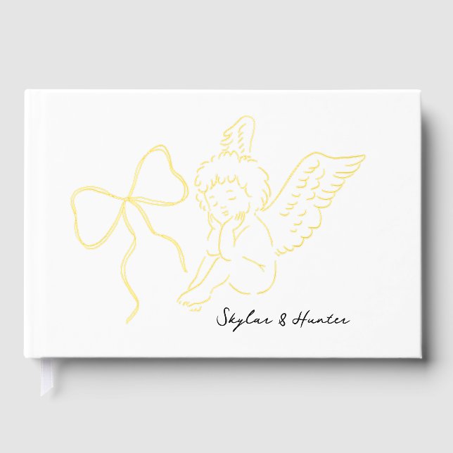 Boho Doodle Handwritten Hand Drawn  Guest Book (Front)