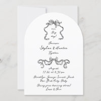 Boho Doodle Handwritten Retro Black & White Simple