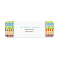Boho Dots & Blue Address Label Sticker