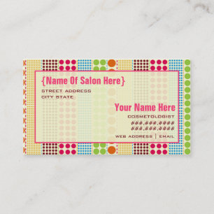 Boho Dots Cosmetologist Salon Appointment Card