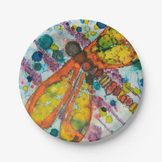 Boho DragonFly Design Paper Plate
