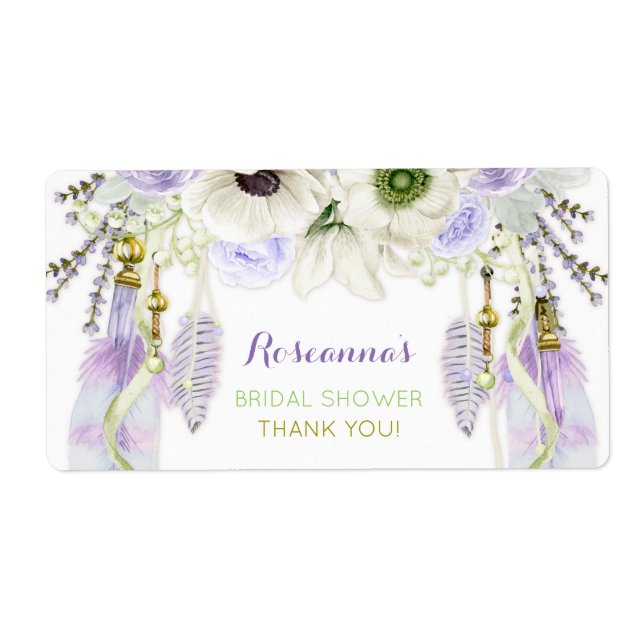 Boho Dream Catcher Water Bottle Gift Thank You (Front)