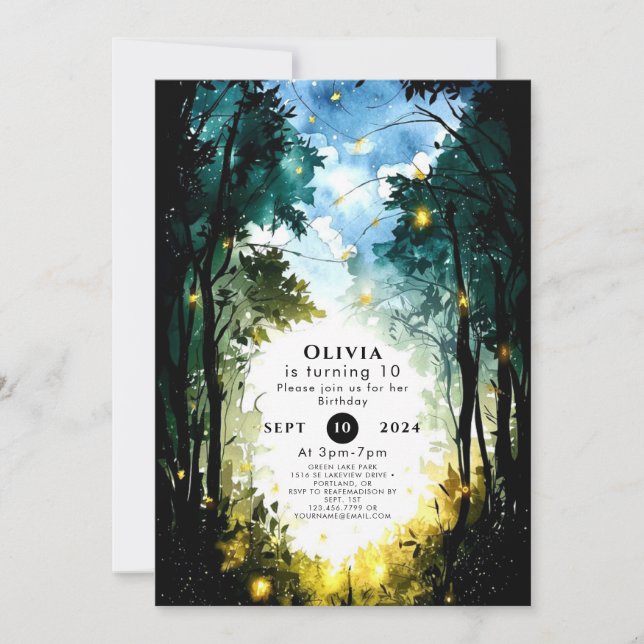 Boho Dream Woodland Birthday Invitation (Front)