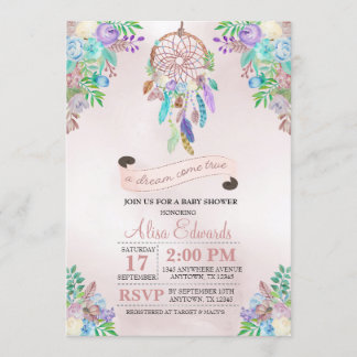 Boho Dreamcatcher Baby Shower Invitation