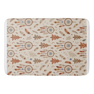 Boho Dreamcatcher Christmas Bath Mat Rustic Holida