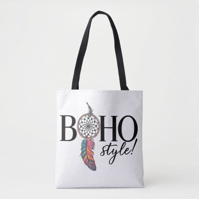 Boho Dreamcatcher Free Spirit Style Womens Fashion Tote Bag (Front)
