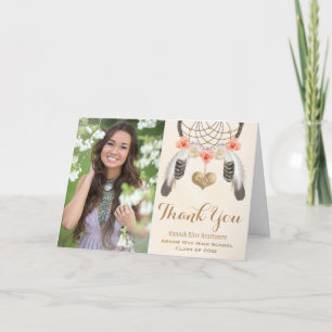 BOHO DREAMCATCHER GRADUATION THANK YOU CARD
