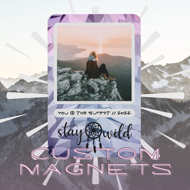 Boho Dreamcatcher Stay Wild Photo Magnet (Creator Uploaded)